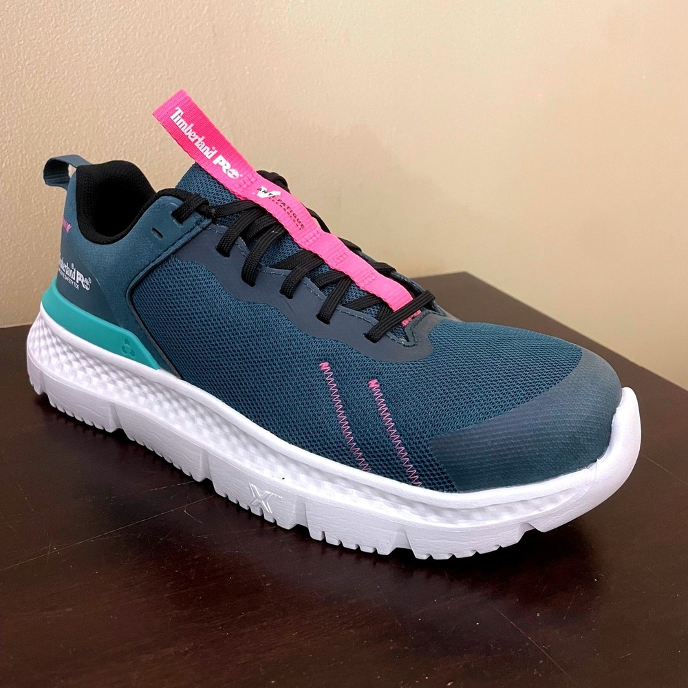 Timberland PRO Drivetrain Women Teal Pink Composite Safety Toe Work Shoes NEW‎ - Picture 2 of 7